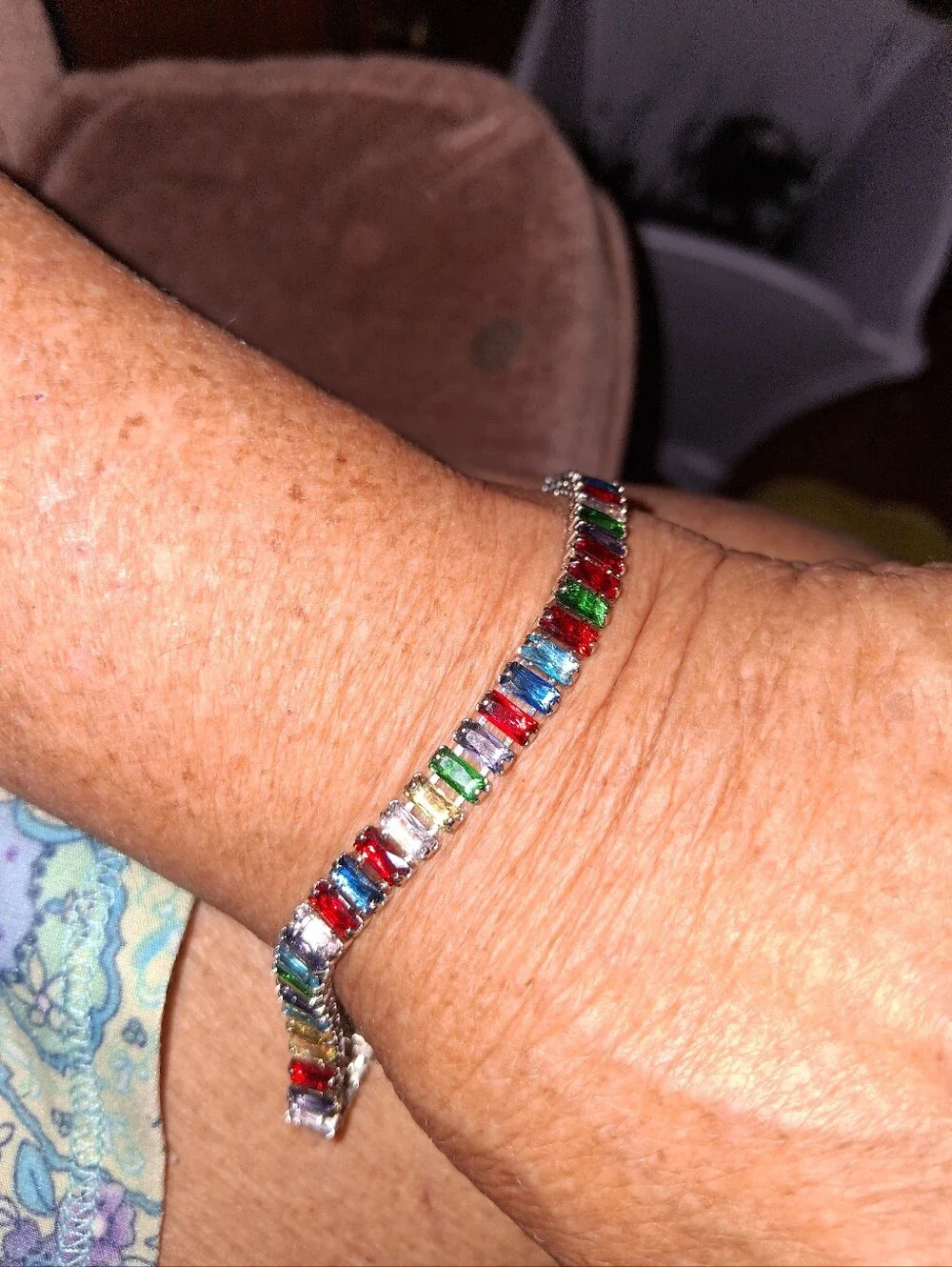 Thin Multicolir Stones In A Bracelet